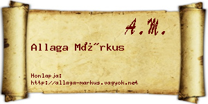 Allaga Márkus névjegykártya